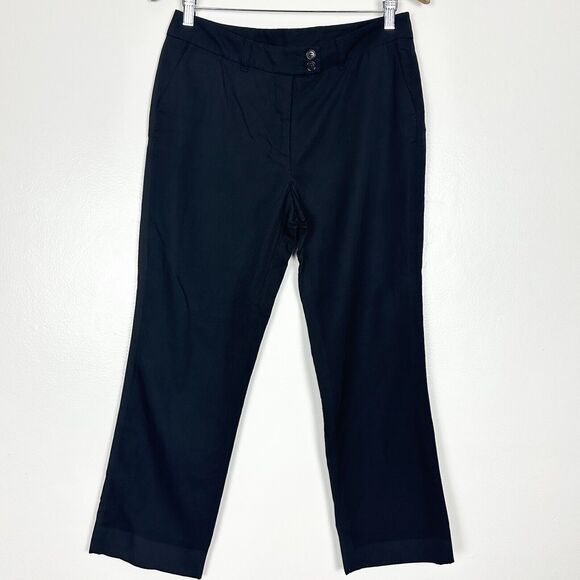 ETRO Women's Straight leg Pants Trousers Size 44 Black Cotton Made In Italy